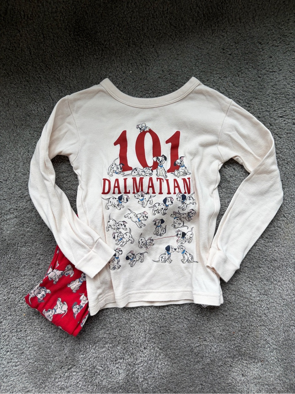 Disney 101 Dalmatian Cream and Red Kids Pajama Set